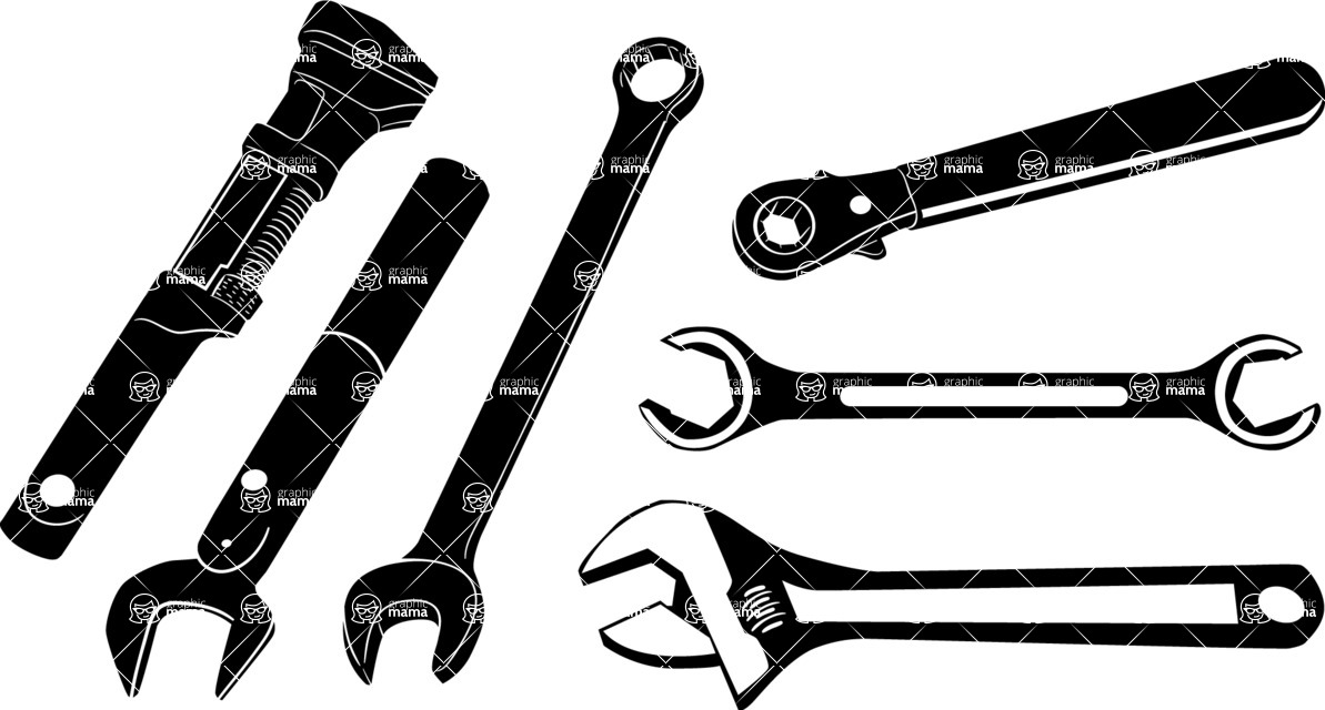 Vector silhouettes - Vector Spanner Silhouettes Set
